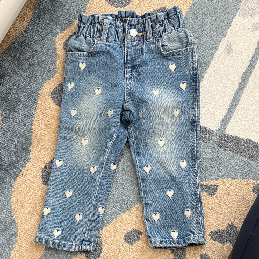 Baby Gap Just Like Mom Denim Jeans with hearts size 12-18 months